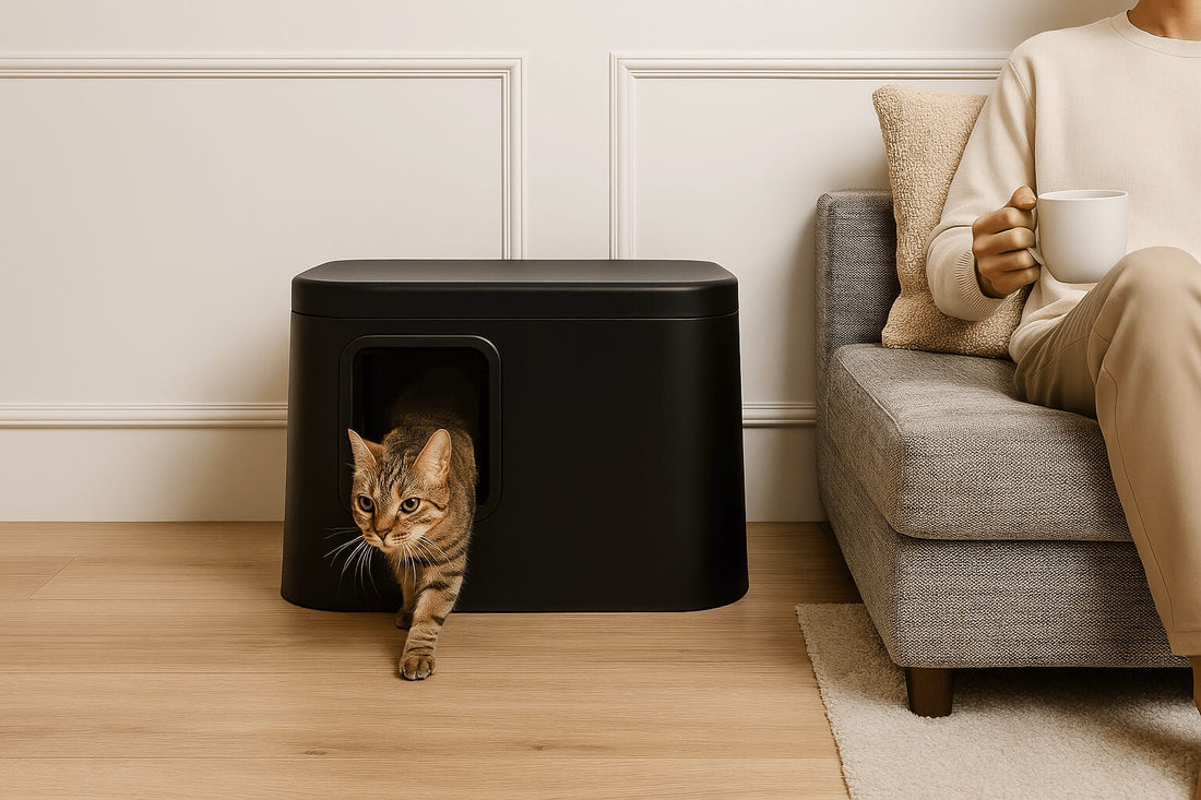 Cat coming outside of the GIZMO litter box