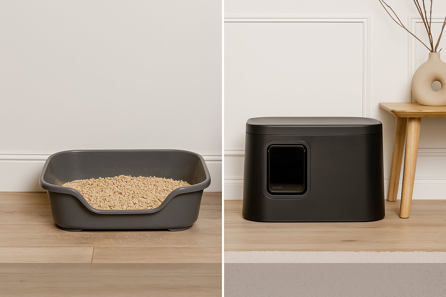 Open vs GIZMO litter box