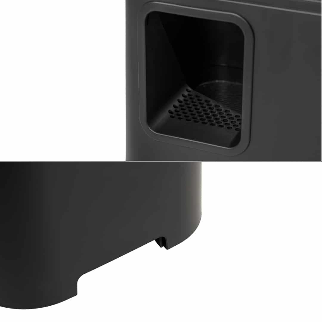 GIZMO Litter Box - Black Deluxe - Details entrance and handle